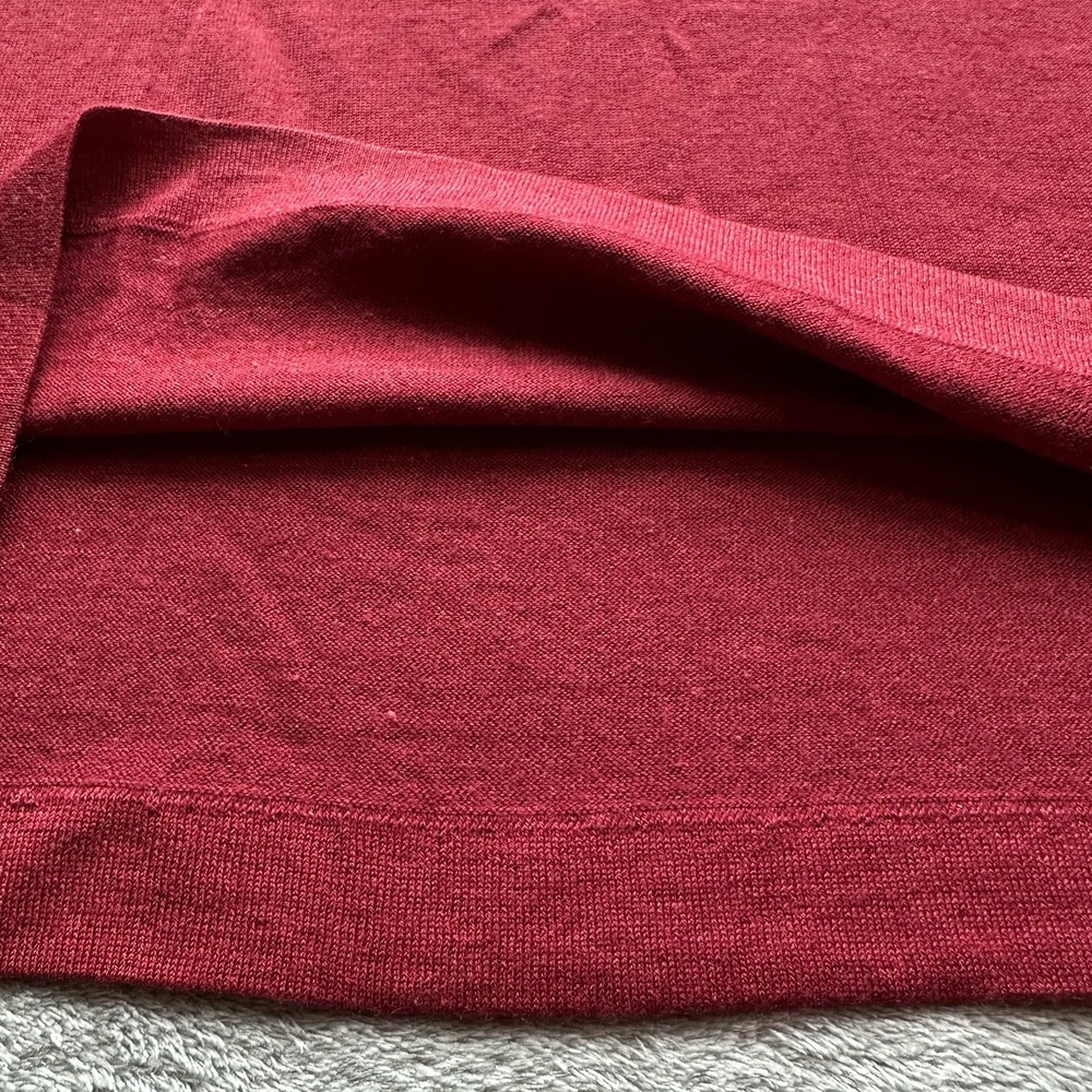 Didier Ronsard Women's Silk Cashmere Sweater L Red Fine Knit Minimalist Classic - Picture 10 of 12